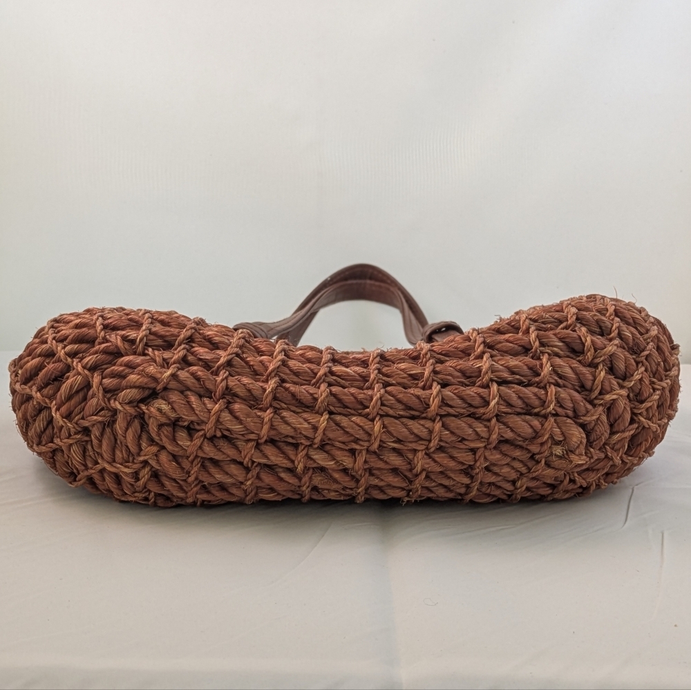Dark Brown Raffia Purse Handbag Made in the Philippines - Picture 6 of 16